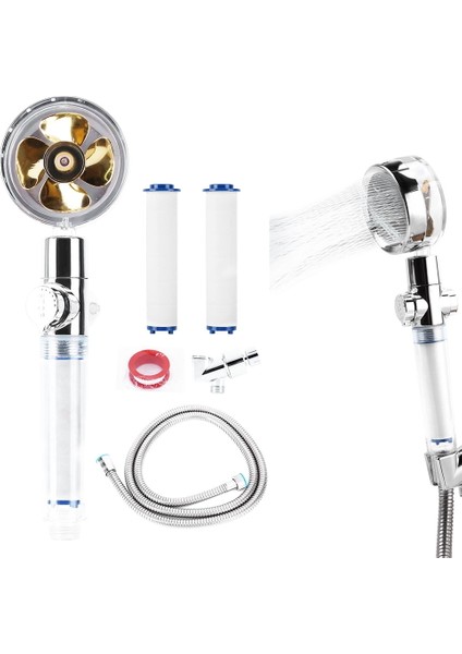 Yüksek Basınçlı Duş Başlığı, Çıkarılabilir Duş Başlığı, 360° Dönen Altın (Yurt Dışından)