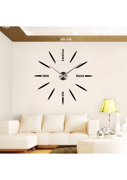 Ev Dekorasyonu Büyük Ayna Modern 3D Dıy Büyük Dekoratif Duvar Saatleri (Yurt Dışından)