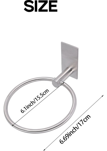 Banyo Için Kendinden Yapışkanlı Yuvarlak Havlu Askısı, Paslanmaz Çelik Gümüş (Yurt Dışından) indirimleri