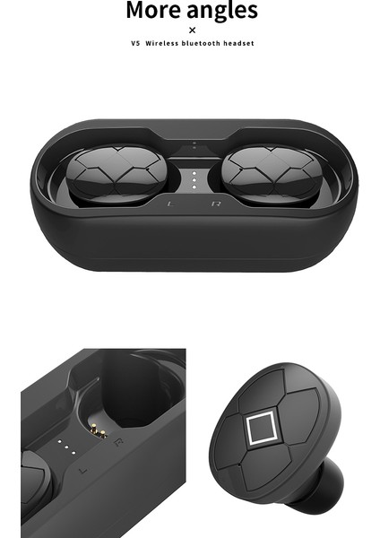 V5 Binaural Mini Bluetooth Kulaklık Tws 5.0 Gerçek Stereo Su Geçirmez (Yurt Dışından)