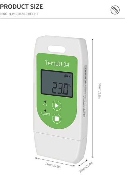 USB Sıcaklık Veri Kaydedici Tempu 04 Pdf Raporu Sıcaklık Kaydı (Yurt Dışından) fırsatları