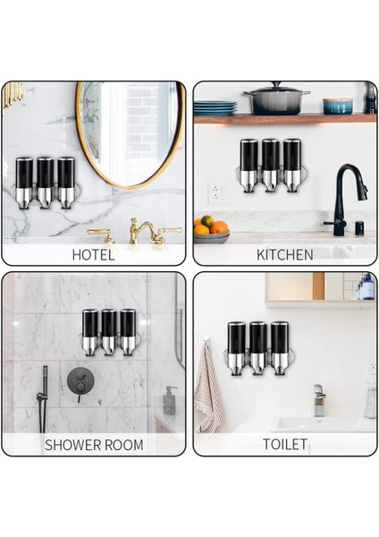 3'lü Paket 500ML Duvara Monte Sabunluk Gümüş (Yurt Dışından) modelleri