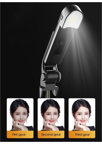 Dolgu Işığı Çıkarılabilir Uzaktan Kumandalı Selfie Çubuğu (Beyaz) (Yurt Dışından) fırsatları
