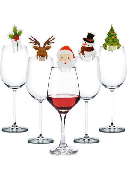Noel Kupası Kartı Noel Partisi Noel Baba Şapkası Şarap Cam Dekorasyon G (Yurt Dışından) fırsatları