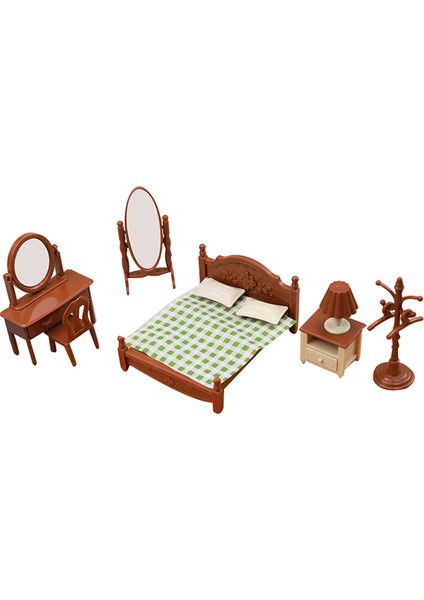 1:18 Simülasyon Mini Yatak Odası Yatak Dresser Dollhouse Oyun Evi Oyuncaklar (Yurt Dışından)