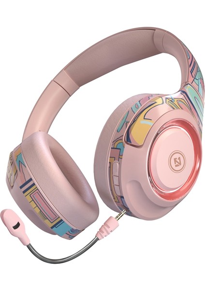Kablosuz Bluetooth Kulaklık Oyun Kulaklığı Bluetooth 5.1 (Pembe) (Yurt Dışından)