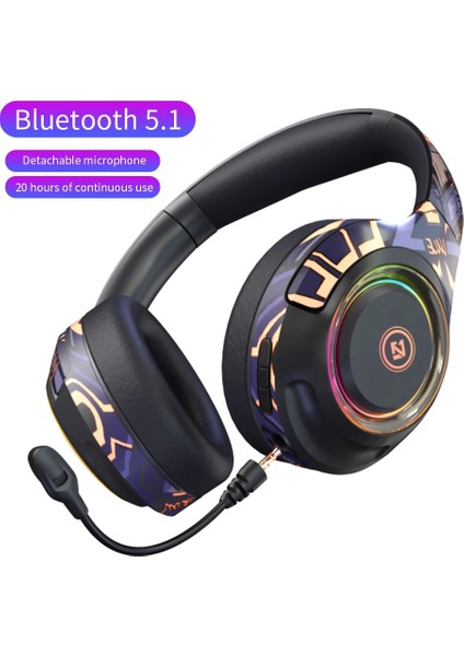 Kablosuz Bluetooth Kulaklık Oyun Kulaklığı Bluetooth 5.1 (Siyah) (Yurt Dışından)