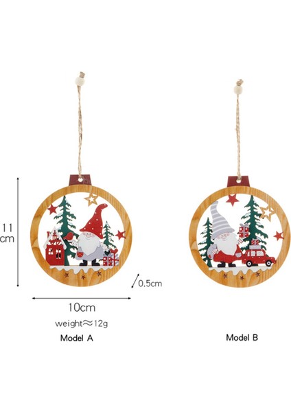 Noel Süslemeleri Ahşap Çift Katmanlı Içi Boş Noel Baba Kolye (Yurt Dışından) fiyatları