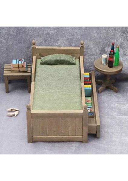 1:12 Dollhouse Mini Yatak, Dollhouse Mobilya Kraliçe Yatak (Yurt Dışından)