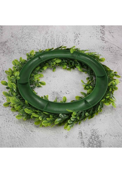 Yaprak / Çiçek Çelengi, Yuvarlak Ön Kapı Yeşil Çelenk (Şimşir - 40 Cm) (Yurt Dışından)