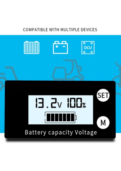 Kapasite Göstergesi Dc 8V-100V Kurşun Asit Lityum (Beyaz) (Yurt Dışından) indirimleri