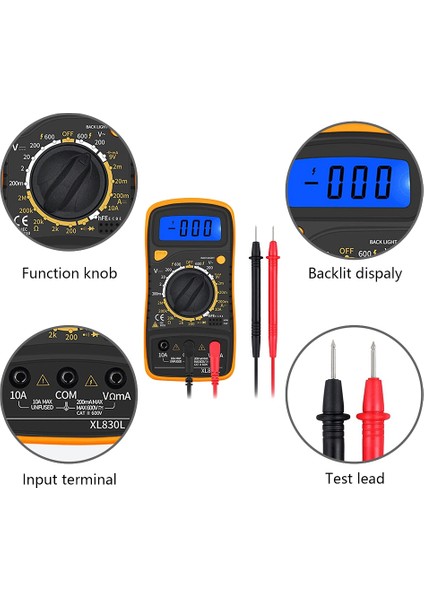 XL830L Dijital Multimetre Dijital Ampermetre Ac Dc 600V Test Cihazı (Yurt Dışından) fiyatları