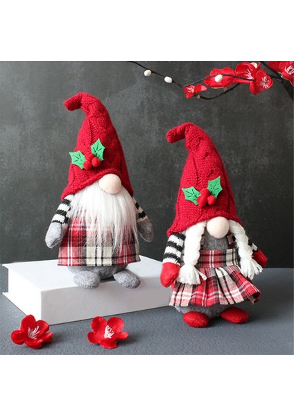Noel Gnome Sevimli Yüzü Olmayan Bebek Kapüşonlu Orman Yaşlı Adam Oyuncak Bebek (Yurt Dışından)