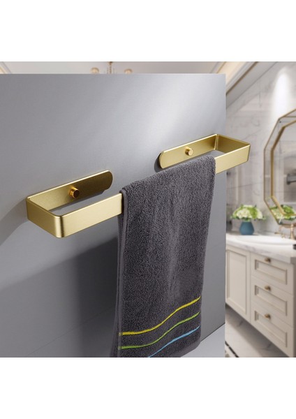 15,5 Inç Yumruksuz Tuvalet Mutfak Kendinden Yapışkanlı Havlu Çubuğu Altın (Yurt Dışından) indirimleri