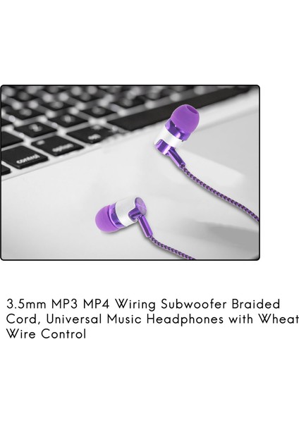 H-169 3,5 mm Mp3 Mp4 Kablolama Subwoofer Örgülü Kablo, Evrensel (Mor) (Yurt Dışından)