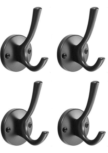 Adet Ceket Banyo Havlusu Metal Ağır Hizmet Tipi Çift Bornoz Kancası (Siyah) (Yurt Dışından)