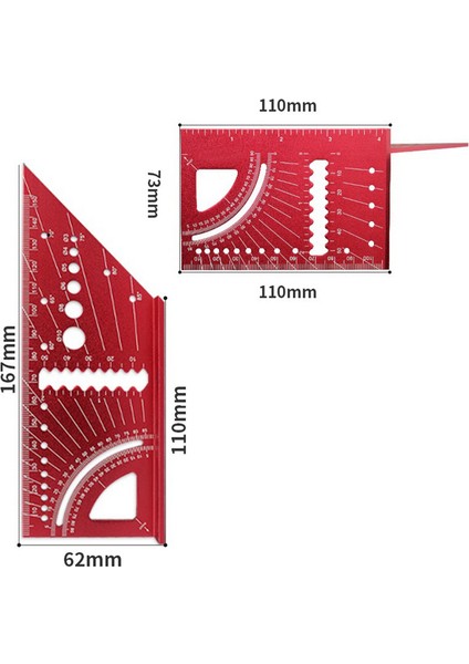Tipi Açı Cetveli Çok Amaçlı Açı Cetveli 45 Derece 90 Derece (Yurt Dışından)
