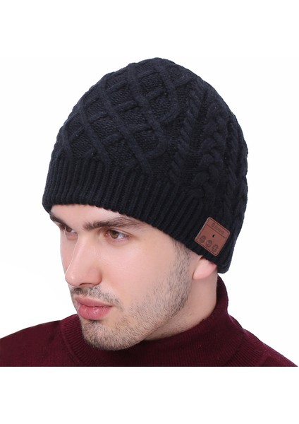 Kablosuz Şapka Örme Kapaklar Beanie Stereo Kulaklık Mikrofon Hoparlör (Yurt Dışından)