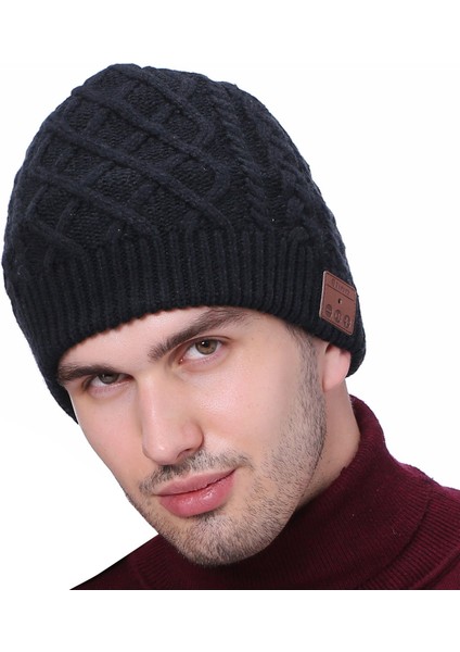 Kablosuz Şapka Örme Kapaklar Beanie Stereo Kulaklık Mikrofon Hoparlör (Yurt Dışından)