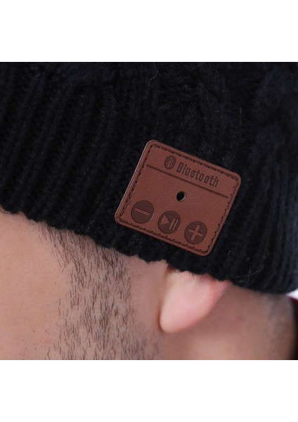 Kablosuz Şapka Örme Kapaklar Beanie Stereo Kulaklık Mikrofon Hoparlör (Yurt Dışından)