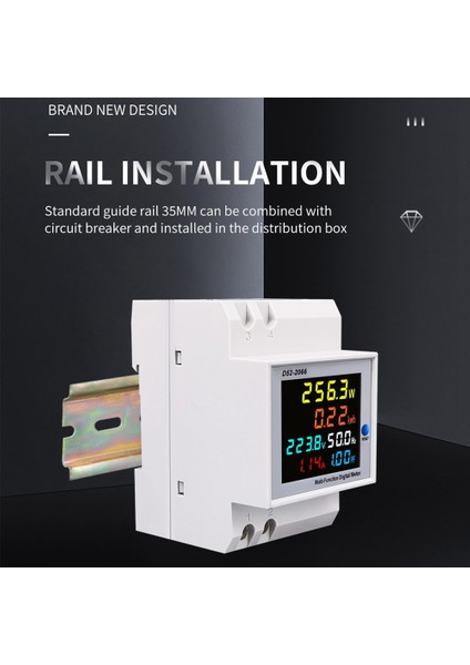 6ın1 Din Raylı Ac Monitör 100A Elektrik Frekans Ölçer (AC250-450V) (Yurt Dışından) indirimleri