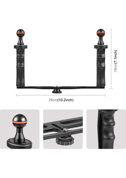 Sualtı Kamerası Için Çift Saplı Alüminyum Alaşımlı Tepsi Sabitleyici (Yurt Dışından) modelleri
