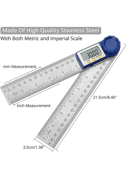 Inç Dijital Açı Bulucu Cetvel, 2'si 1 Arada Paslanmaz Çelik (Yurt Dışından) indirimleri