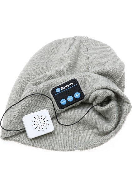 Sıcak Bluetooth Şapka Müzik Bere Kapağı Bluetooth Kulaklık Kapağı (Gri) (Yurt Dışından)