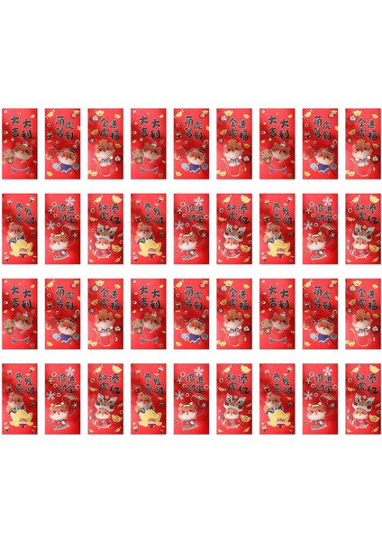 36 Adet Çin Yeni Yılı Kırmızı Zarf, Bahar Şenliği Için Kırmızı Paket (Yurt Dışından)