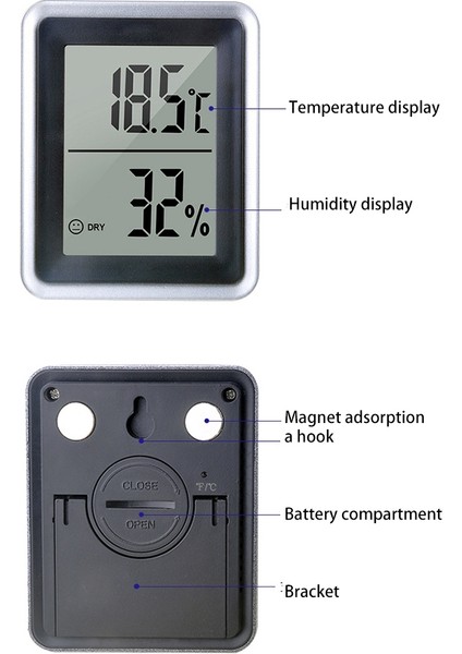 Iç Mekan Termometresi LCD Elektronik Sıcaklık Nem Ölçer (Yurt Dışından) fırsatları