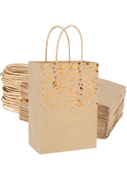 Noel Doğum Günü Paketleme Için 25 Adet Kağıt Torbalar Kraft Hediyelik Çantalar, A (Yurt Dışından)