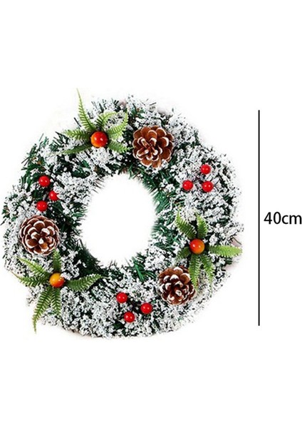 40CM Noel Çelengi Tatil Çelengi Noel Ağaçları Süsleme (Yurt Dışından)