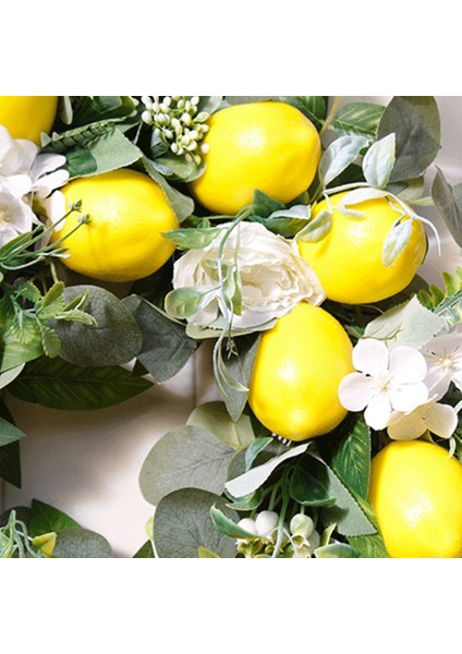 Ev Duvar Dekoru Için Sarı Limonlu 18 Inç Yapay Limon Çelengi (Yurt Dışından)