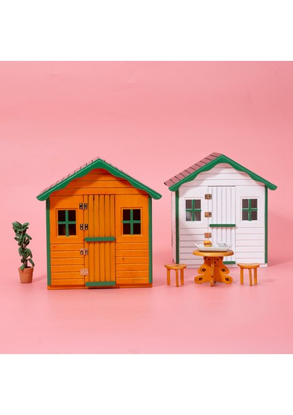 1:12 Dollhouse Minyatür Ahşap Sevimli Küçük Ev Modeli, Beyaz (Yurt Dışından)