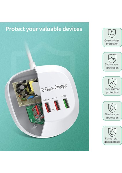 USB Şarj Hub'ı Ev Ofis Masaüstü Seyahat Için 4 USB Bağlantı Noktası-Ab Fişi (Yurt Dışından) indirimleri
