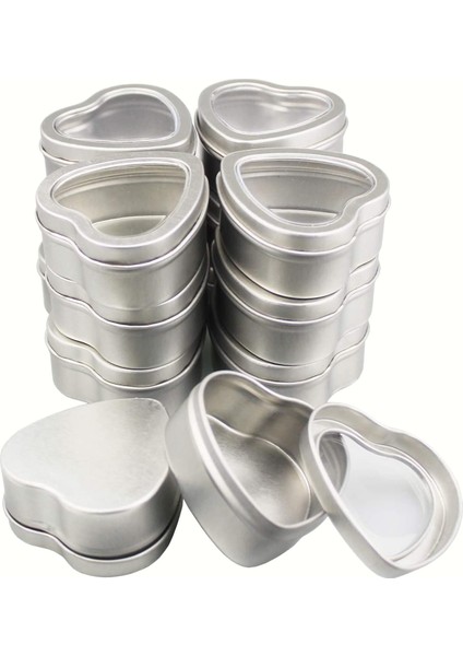 Mum Yapımı Şekerleri Için Şeffaf Pencereli 25'li Paket Gümüş Metal Teneke Kutular (Yurt Dışından) fiyatları
