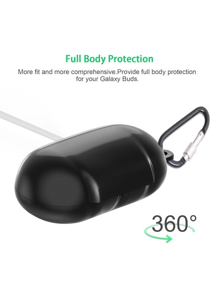 Samsung Galaxy Buds Için Anti-Şok Esnek Pc Kılıfı Sert Kabuk-Siyah (Yurt Dışından)