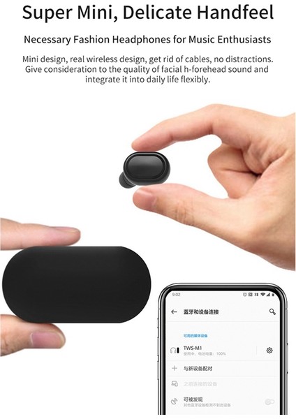 Xiaomi Redmi Için Mikrofon Ahizesiz Tws Bluetooth Kulaklık 5.0 (Yurt Dışından)