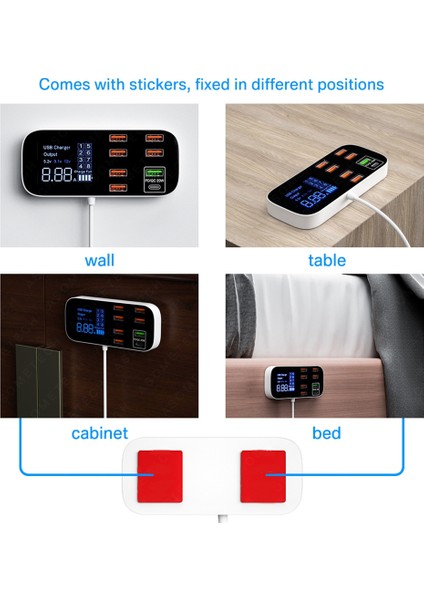 Akıllı Telefonlar Için 8 Bağlantı Noktalı Hızlı Şarj USB Şarj Cihazı-Ab Fişi (Yurt Dışından) fırsatları