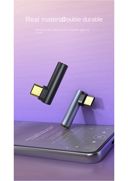 Type-C - 3,5mm Ses Adaptörü USB C Kulaklık Adaptörü Siyah (Yurt Dışından)