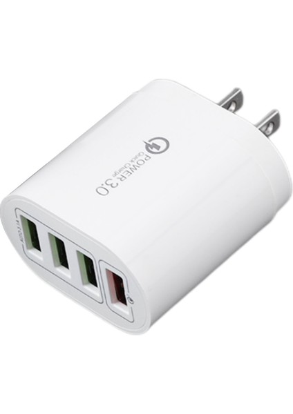 USB Şarj Cihazı Hızlı Şarj 4 USB Şarj Adaptörü Beyaz Abd Tak (Yurt Dışından)