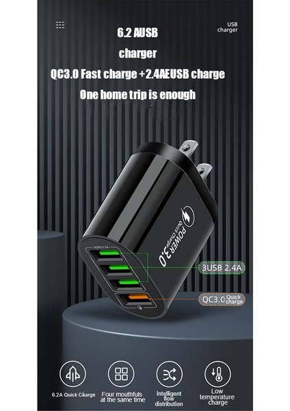 USB Şarj Cihazı Hızlı Şarj 4 USB Şarj Adaptörü Beyaz Abd Tak (Yurt Dışından) fırsatları