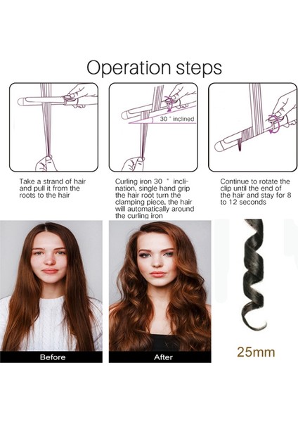 25 mm Saç Maşası Saç Elektrikli Saç Bigudi Rulo Ab Tak Siyah (Yurt Dışından) modelleri