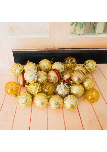 Yılbaşı Ağacı Süsleri 6cm 24 Kova Boyalı Top Kırmızı (Yurt Dışından) modelleri