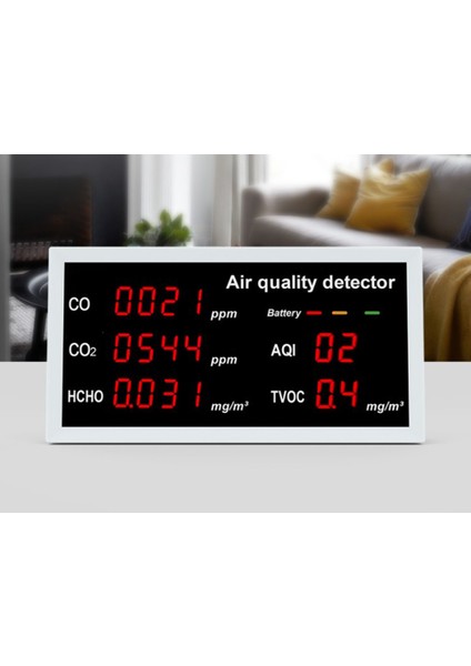 Maldehit Co Co2 Hcho Tvoc Aqı Için Şarj Edilebilir Hava Kalitesi Monitörü (Yurt Dışından)