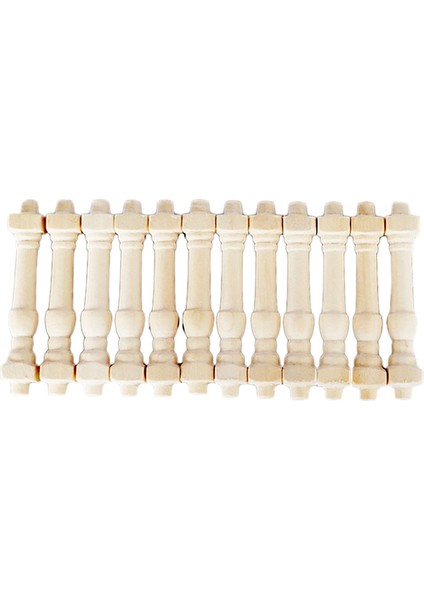 12 Adet Dıy Ahşap Dollhouse Minyatür 1/12 Ölçekli Merdiven Korkuluk Oyuncaklar (Yurt Dışından)
