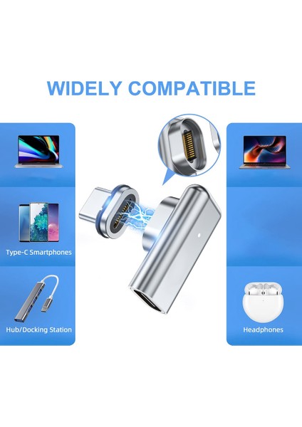 Manyetik USB C Adaptörü Manyetik Tip C Veri Dönüştürücü Pd 100W (Yurt Dışından) fırsatları