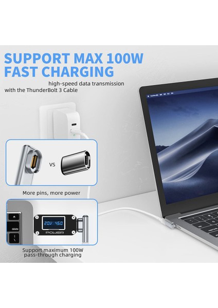 Manyetik USB C Adaptörü Manyetik Tip C Veri Dönüştürücü Pd 100W (Yurt Dışından) indirimleri