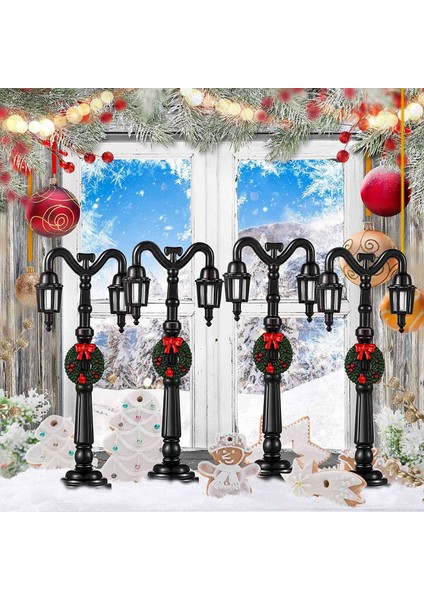 Noel Mini Sokak Lambası Modeli Mini Sokak Lambaları Dekoratif A (Yurt Dışından)