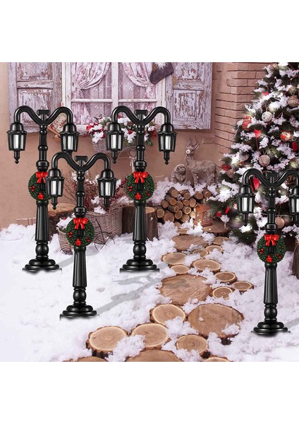 Noel Mini Sokak Lambası Modeli Mini Sokak Lambaları Dekoratif A (Yurt Dışından)